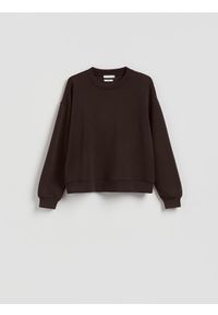 Reserved - Bluza z modalem - ciemnobrązowy. Kolor: brązowy. Materiał: dzianina