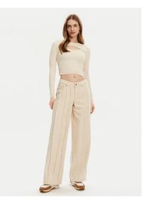 only - ONLY Sweter Meddi 15339582 Beżowy Cropped Fit. Kolor: beżowy. Materiał: wiskoza #6