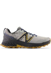 Buty męskie New Balance Fresh Foam Hierro v7 MTHIGQ7 – szare. Okazja: na co dzień. Kolor: szary. Materiał: guma, skóra, syntetyk, materiał. Szerokość cholewki: normalna. Technologia: Gore-Tex. Sport: fitness, bieganie