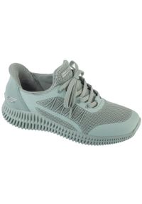 skechers - Buty sportowe Sneakersy damskie, Skechers Slip-Ins: Bobs Geo Lite - Divine Pace. Kolor: zielony. Sport: turystyka piesza