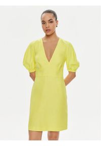 TwinSet - TWINSET Sukienka letnia 241TT2107 Żółty Regular Fit. Kolor: żółty. Materiał: wiskoza. Sezon: lato