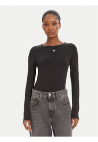 Hugo - HUGO Bluzka Dasiia 50545208 Czarny Slim Fit. Kolor: czarny. Materiał: syntetyk #1