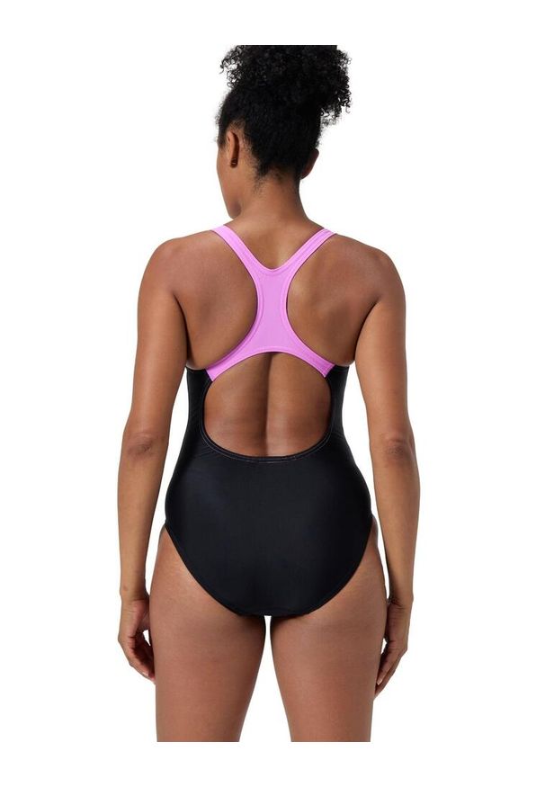 Damski kostium kąpielowy 1-częściowy Speedo Eco Medley Logo Medalist. Kolor: fioletowy, czarny, wielokolorowy