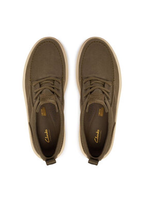 Clarks Półbuty Polden Moc 26186615 Zielony. Kolor: zielony. Materiał: materiał