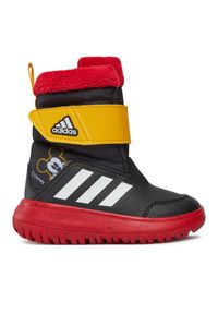 Adidas - Śniegowce adidas. Kolor: czarny. Wzór: motyw z bajki