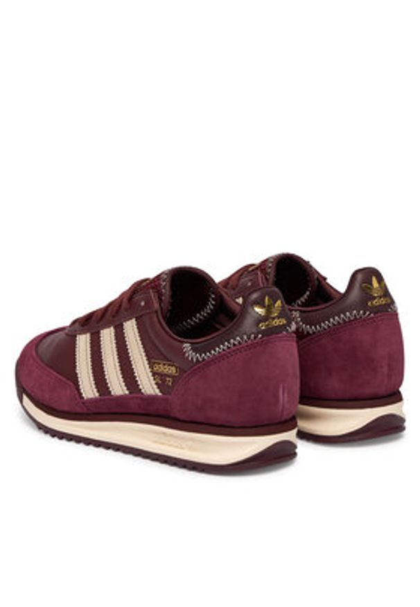 Adidas - adidas Sneakersy SL 72 RS HQ4910 Bordowy. Kolor: czerwony. Materiał: skóra, zamsz