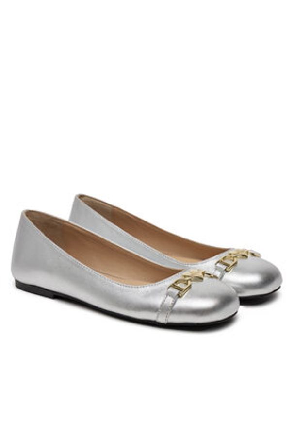 Love Moschino - LOVE MOSCHINO Baleriny JA11011G1MIF090B Srebrny. Kolor: srebrny. Materiał: skóra
