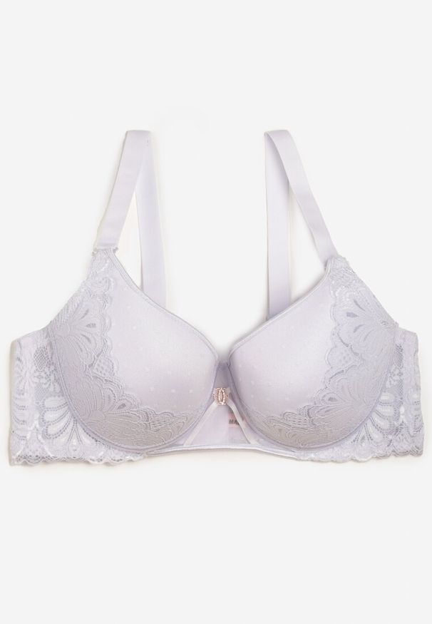 Renee - Biały Biustonosz Full Cup Pokryty Koronką Hiacinthia. Kolor: biały. Materiał: koronka. Wzór: koronka
