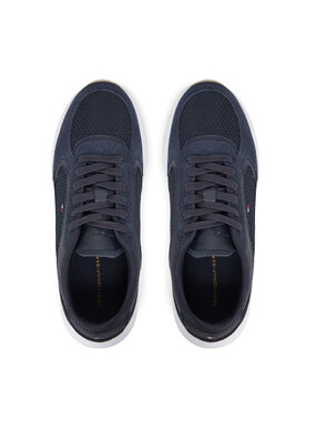 TOMMY HILFIGER - Tommy Hilfiger Sneakersy Sporty Runner FW0FW08644 Granatowy. Kolor: niebieski. Materiał: zamsz, skóra