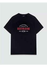 Big-Star - Koszulka męska z kontrastowym nadrukiem czarna Sers 906. Kolor: czarny. Materiał: dzianina, skóra. Wzór: nadruk. Styl: klasyczny, sportowy #4