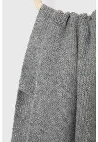 only - Only szalik damski kolor szary melanżowy. Kolor: szary. Materiał: poliester. Wzór: melanż #2
