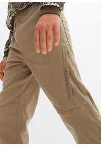 bonprix - Spodnie typu loose fit z podszewką z dżerseju. Kolor: zielony. Materiał: jersey #3