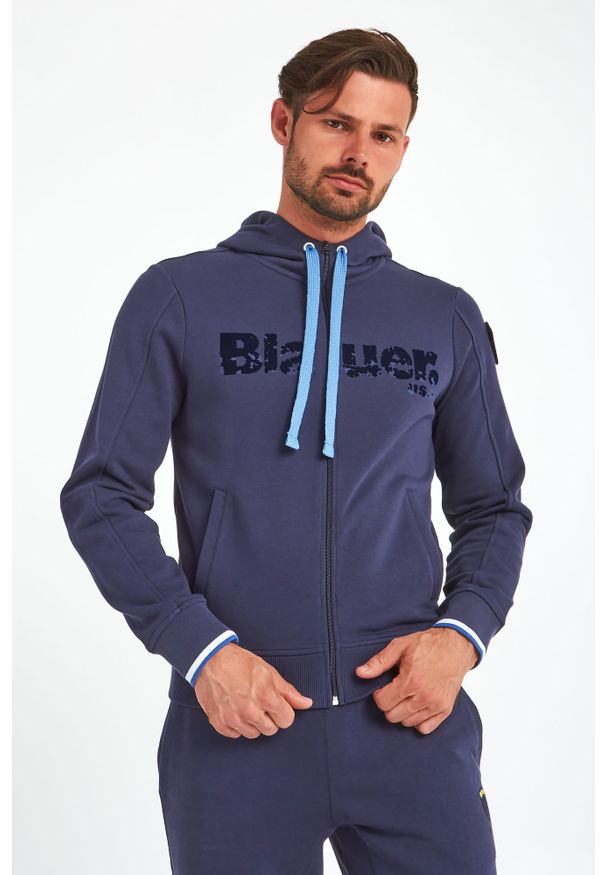 Blauer - BLUZA BLAUER. Typ kołnierza: kaptur. Wzór: aplikacja