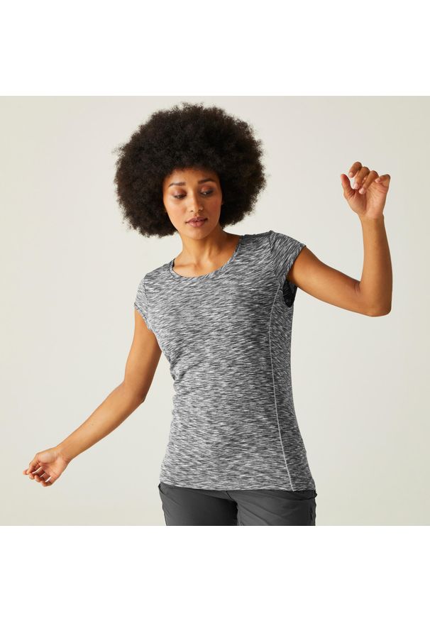 Regatta - Hyperdimension II damska koszulka. Kolor: wielokolorowy, niebieski, szary. Materiał: skóra. Sport: turystyka piesza