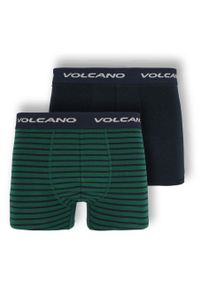 Volcano - Bawełniane bokserki męskie, dwupak, U-BOXER. Materiał: bawełna. Długość: długie. Wzór: paski #1