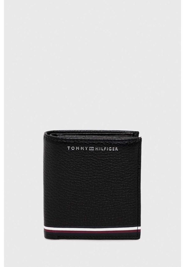 TOMMY HILFIGER - Tommy Hilfiger portfel skórzany męski kolor czarny. Kolor: czarny. Materiał: skóra
