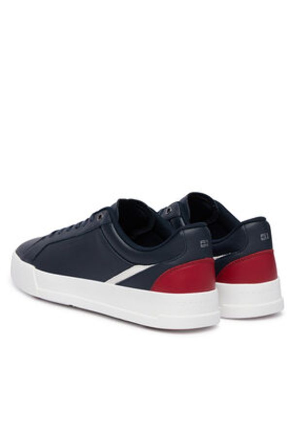 TOMMY HILFIGER - Tommy Hilfiger Sneakersy Th Court Premium FM0FM05879 Granatowy. Kolor: niebieski. Materiał: skóra