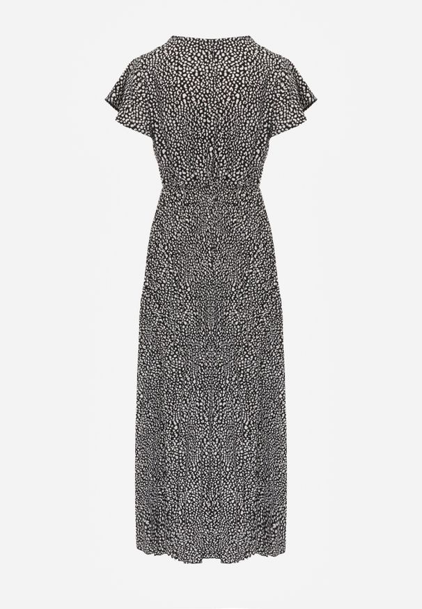 Renee - Czarna Rozkloszowana Sukienka Maxi z Plisowanym Dołem i Gumką w Pasie Horia. Typ kołnierza: dekolt kopertowy. Kolor: czarny. Sezon: wiosna, lato. Typ sukienki: kopertowe. Długość: maxi