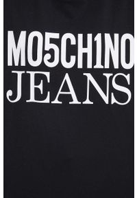 Moschino Jeans t-shirt bawełniany kolor czarny. Kolor: czarny. Materiał: bawełna. Długość rękawa: krótki rękaw. Długość: krótkie. Styl: klasyczny #5