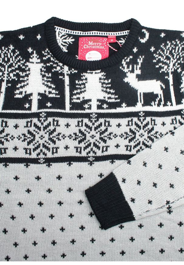 Świąteczny Sweter w Norweski Wzór - Brave Soul. Materiał: akryl. Styl: wizytowy