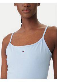 Tommy Jeans Top Essential DW0DW20675 Błękitny Slim Fit. Kolor: niebieski. Materiał: bawełna #3
