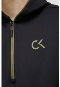 Calvin Klein Performance bluza treningowa męska kolor czarny z kapturem z nadrukiem. Typ kołnierza: kaptur. Kolor: czarny. Materiał: dzianina. Długość: krótkie. Wzór: nadruk #5