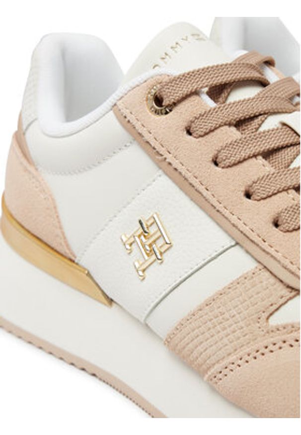 TOMMY HILFIGER - Tommy Hilfiger Sneakersy Th Fashion Runner FW0FW08475 Beżowy. Kolor: beżowy. Materiał: skóra