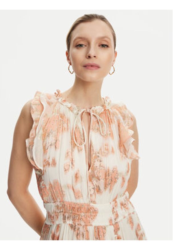 French Connection Sukienka koktajlowa 71YOS Écru Regular Fit. Materiał: wiskoza. Styl: wizytowy