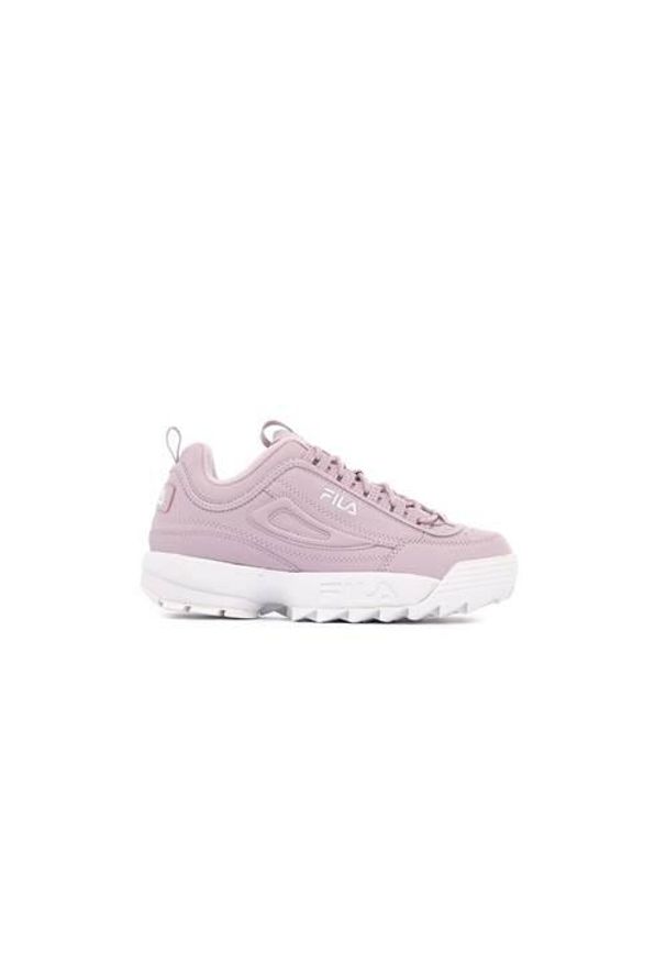Buty do chodzenia damskie Fila Disruptor Low. Zapięcie: sznurówki. Kolor: fioletowy. Materiał: tkanina, materiał, skóra, syntetyk. Szerokość cholewki: normalna. Sport: turystyka piesza