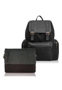 Zestaw męski PAOLO PERUZZI ZUP-73-BL czarny. Kolor: czarny. Materiał: materiał. Wzór: aplikacja. Styl: vintage, klasyczny #1