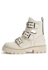 Guess Botki FL7OBI LEA10 Écru. Materiał: skóra
