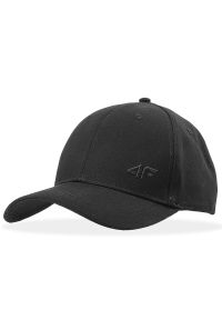 4f - Czapka 4F Strapback WSS24ACABU27120S - czarna. Kolor: czarny. Materiał: bawełna. Styl: klasyczny