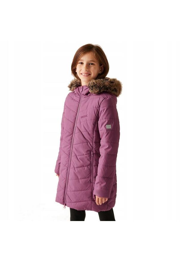 Płaszcz zimowy dla dziewcząt Regatta FABRIZIA. Kolor: fioletowy. Długość: długie. Sezon: zima. Sport: turystyka piesza