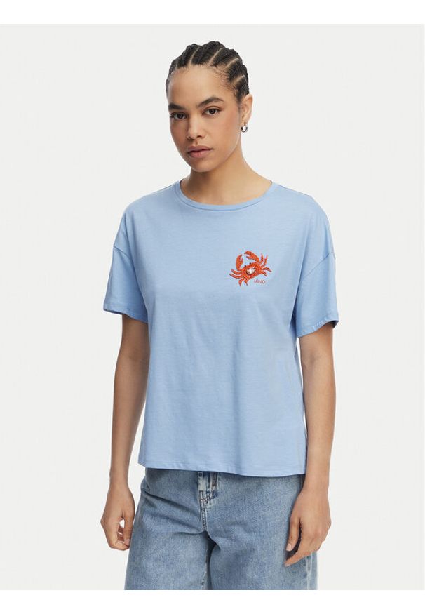 Liu Jo T-Shirt WA6414 JS923 Niebieski Regular Fit. Kolor: niebieski. Materiał: bawełna