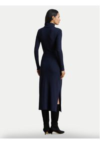 Lauren Ralph Lauren - LAUREN RALPH LAUREN Sukienka dzianinowa 200980028001 Granatowy Slim Fit. Kolor: niebieski. Materiał: bawełna #5