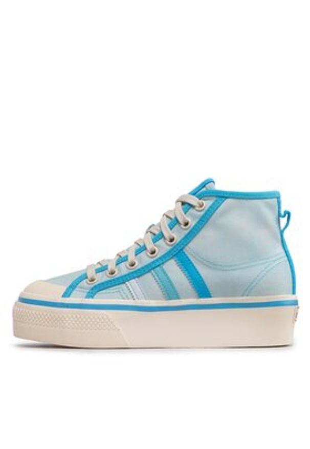 Adidas - adidas Trampki Nizza Platform Mid GX4604 Niebieski. Kolor: niebieski. Materiał: materiał. Obcas: na platformie