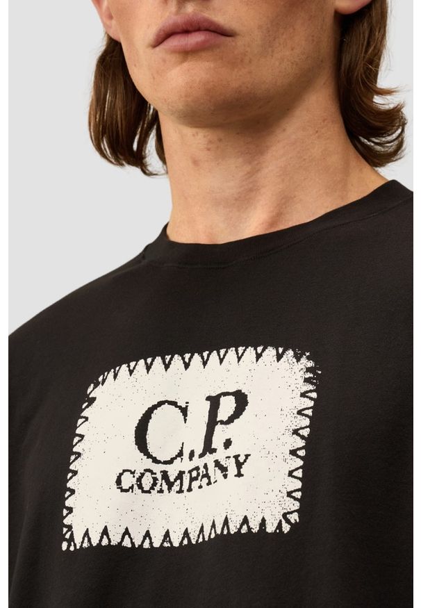 C.P. Company - C.P. COMPANY Czarny męski longsleeve, Rozmiar XL. Kolor: czarny. Materiał: bawełna. Długość rękawa: długi rękaw