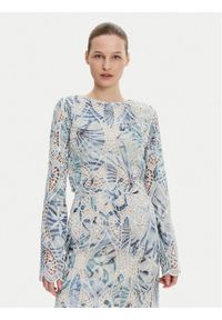 Guess Bluzka W5GH0T WHAD2 Niebieski Regular Fit. Kolor: niebieski. Materiał: syntetyk