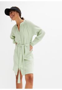 bonprix - Sukienka szmizjerka. Kolor: zielony. Typ sukienki: szmizjerki #1