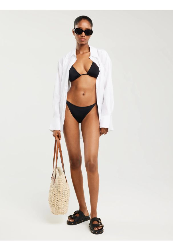 Big-Star - Dół od kostiumu kąpielowego czarny Bellsara 906. Kolor: czarny. Materiał: materiał. Wzór: nadruk