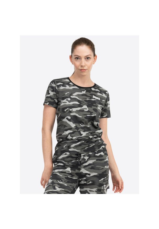 Koszulka damska Lonsdale Margill. Kolor: wielokolorowy, szary, zielony, brązowy