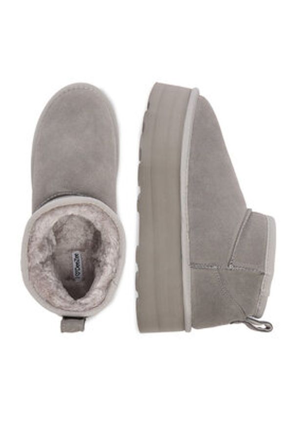 DeeZee Śniegowce DZN-005 Szary. Kolor: szary. Materiał: zamsz, skóra