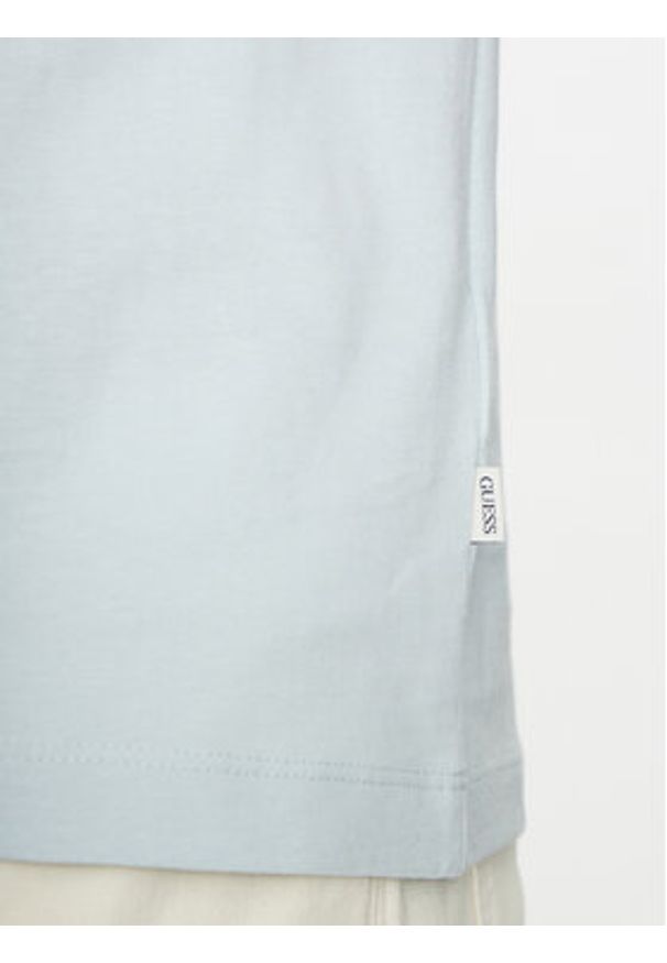 Guess Jeans T-Shirt M5GI55 K8FQ4 Błękitny Regular Fit. Kolor: niebieski. Materiał: bawełna