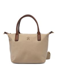 TOMMY HILFIGER - Tommy Hilfiger Torebka Popette Mini Tote AW0AW17709 Brązowy. Kolor: brązowy