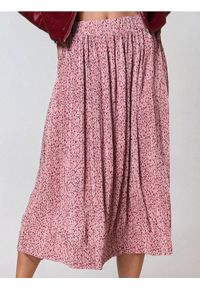 Sinsay - Plisowana spódnica midi w delikatny print - wielobarwny. Wzór: nadruk