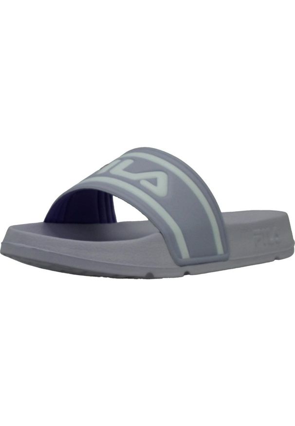 Klapki Fila Model Morro Bay Slipper Kolor Szary. Okazja: na plażę. Kolor: szary, biały, wielokolorowy. Materiał: syntetyk, tkanina. Styl: sportowy