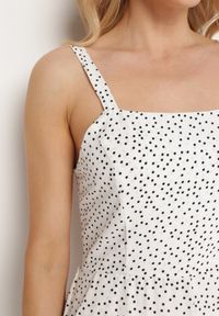 Born2be - Biały Kombinezon Aereira. Okazja: na co dzień, na imprezę. Kolor: biały. Długość rękawa: na ramiączkach. Długość: długie. Wzór: aplikacja, kropki. Sezon: lato. Styl: casual #7