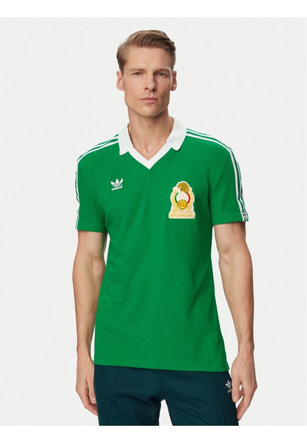 Adidas - adidas Koszulka techniczna Mexico Home Jersey 1986 JN3710 Zielony Slim Fit. Kolor: zielony. Materiał: bawełna
