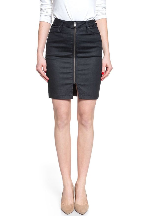 Lee - SPÓDNICA JEANSOWA LEE HIGH WAIST ZIP SKIRT COATED LEOLA L38DDPAH 112108142. Stan: podwyższony. Materiał: jeans. Długość: długie