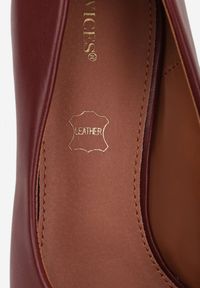 Renee - Bordowe Szpilki Vices z Wkładką ze Skóry Naturalnej Anistte. Kolor: czerwony. Materiał: skóra. Obcas: na szpilce. Styl: elegancki, klasyczny. Wysokość obcasa: średni #5